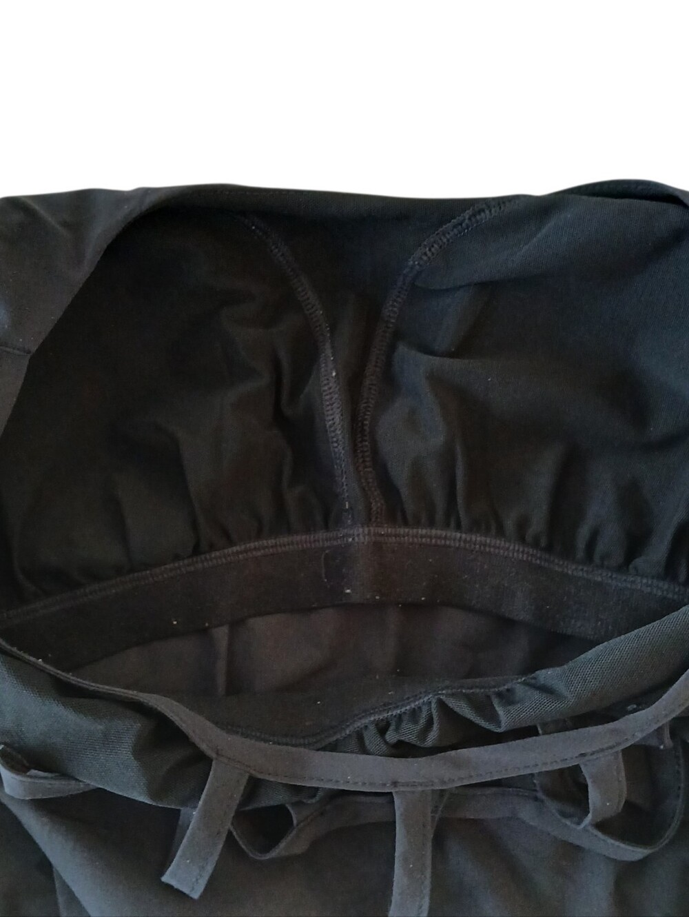 ATHLETA High Low Maxi Dress Women's 4 Black Cinch Waist Built In Padded Bra - Picture 8 of 8